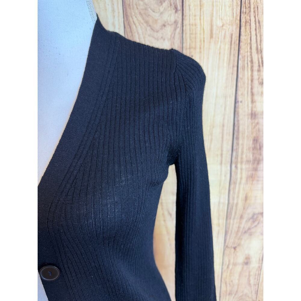 Banana Republic Ribbed Duster Long Cardigan Black Retail $119 Size XS Petite - Picture 3 of 8